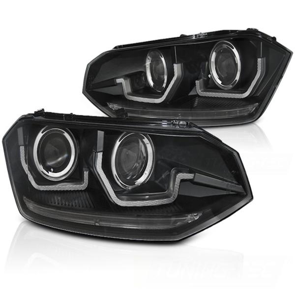 Scheinwerfer passend für VW Polo VI 2G Bj. 2017- Schwarz mit dynamischem Blinker