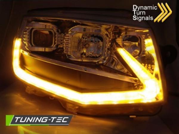 Scheinwerfer DRL LED Tagfahrlicht passend für VW T6 Bj. 15-19 Chrom mit dynamischen LED Blinker