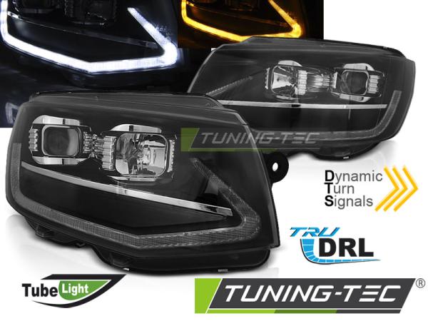 Scheinwerfer DRL LED Tagfahrlicht passend für VW T6 15-19 Dynamischer Blinker Schwarz