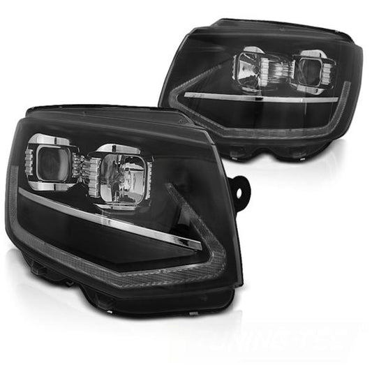 Scheinwerfer DRL LED Tagfahrlicht passend für VW T6 15-19 Dynamischer Blinker Schwarz