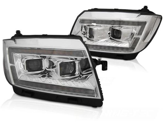 LED Tagfahrlicht Scheinwerfer passend für VW Crafter II ab 2017 chrom dynamische Blinker