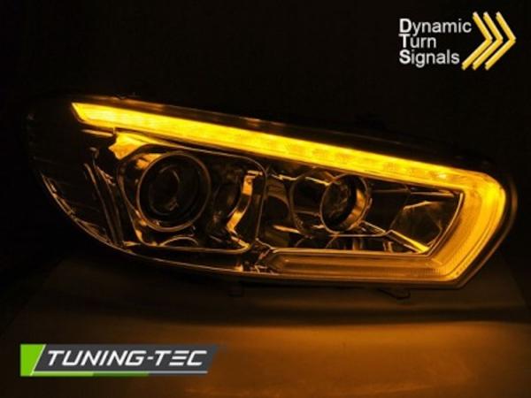 Scheinwerfer LED Tagfahrlicht passend für VW Scirocco 3 08-14 Chrom mit dynamischen Blinker