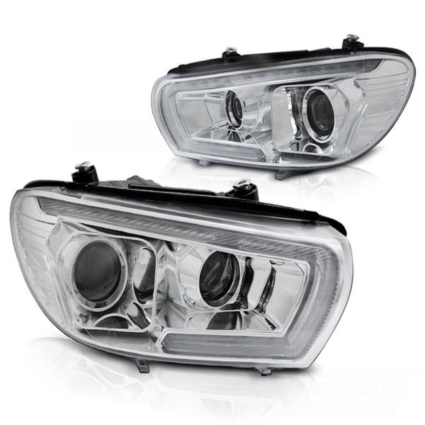Scheinwerfer LED Tagfahrlicht passend für VW Scirocco 3 08-14 Chrom mit dynamischen Blinker