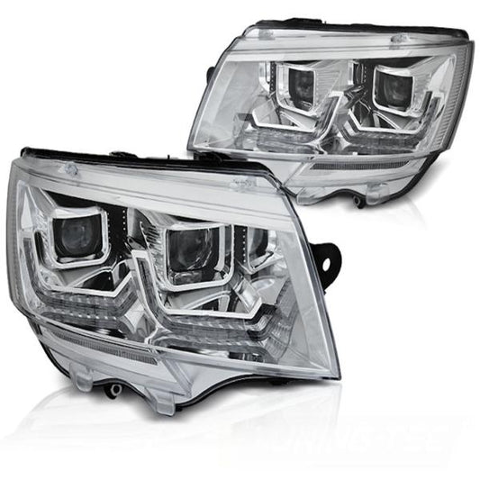 Scheinwerfer DRL LED Tagfahrlicht Lightbar passend für VW T6.1 Bus Bj. 2019- chrom