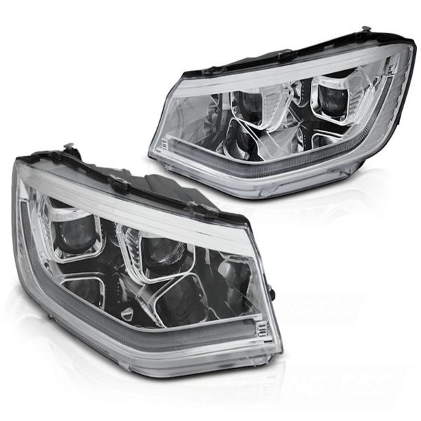 LED Tagfahrlicht Scheinwerfer passend für VW Caddy V/5 (SB) 20+ chrom dynamische Blinker