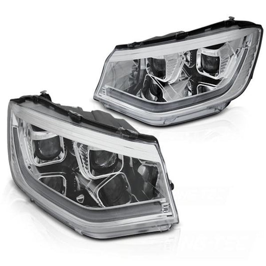 LED Tagfahrlicht Scheinwerfer passend für VW Caddy V/5 (SB) 20+ chrom dynamische Blinker