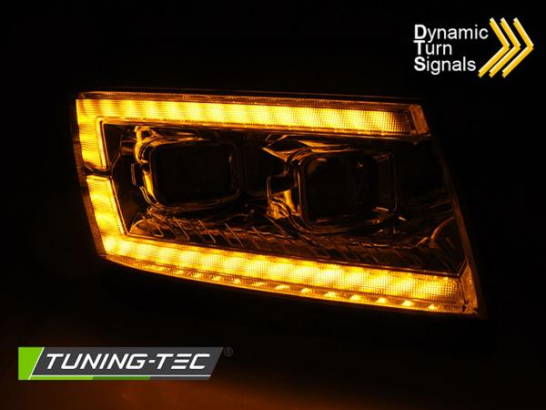 VOLL LED Tagfahrlicht Scheinwerfer passend für VW Crafter II  ab 2017 chrom dynamischem LED Blinker