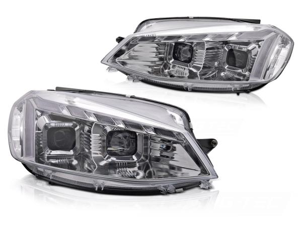 VOLL LED Scheinwerfer Tagfahrlicht passend für VW Golf 7.5 VII Facelift Bj. 17-20 Chrom