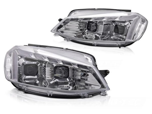 VOLL LED Scheinwerfer Tagfahrlicht passend für VW Golf 7.5 VII Facelift Bj. 17-20 Chrom