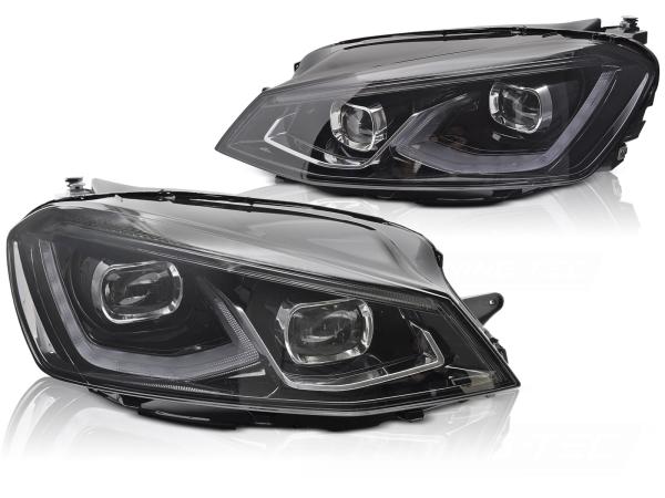 VOLL LED Scheinwerfer Set passend für VW Golf 7 12-17 schwarz mit dyn. Blinker