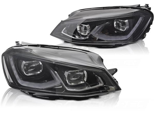 VOLL LED Scheinwerfer Set passend für VW Golf 7 12-17 schwarz mit dyn. Blinker