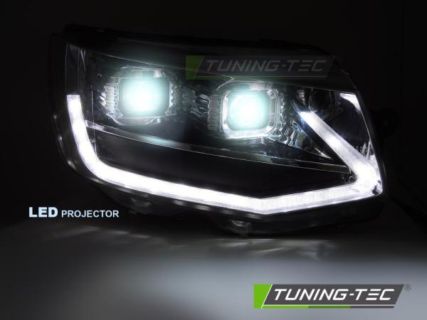 Voll LED Tagfahrlicht Scheinwerfer Set passend für VW T6 15-19 schwarz mit dynamischen LED Blinker
