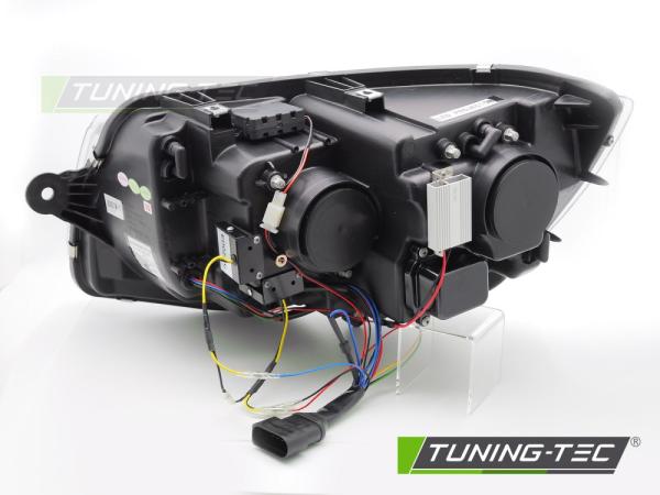 Voll LED Tagfahrlicht Scheinwerfer Set passend für VW T6 15-19 schwarz mit dynamischen LED Blinker