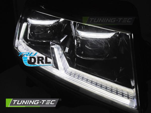 Voll LED Tagfahrlicht Scheinwerfer Set passend für VW T6.1 20-24 schwarz mit dynamischen LED Blinker