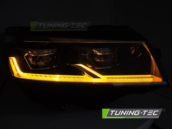 Voll LED Tagfahrlicht Scheinwerfer Set passend für VW T6.1 20-24 schwarz mit dynamischen LED Blinker