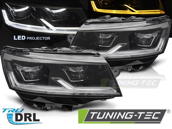 Voll LED Tagfahrlicht Scheinwerfer Set passend für VW T6.1 20-24 schwarz mit dynamischen LED Blinker