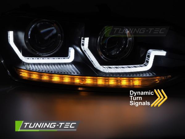 Scheinwerfer DRL LED Tagfahrlicht  schwarz passend für VW Polo 6R 17-21 dynamischer Blinker
