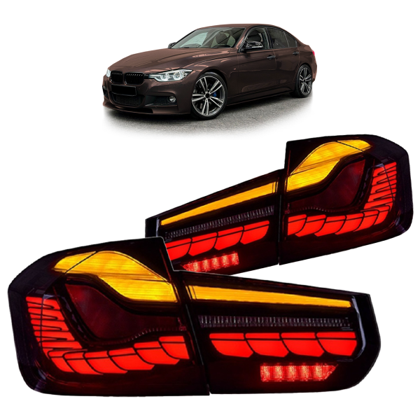 Voll LED Rückleuchten passend für BMW 3er F30 F35 F80 2011 - 2019 Smoke in OLED Technik