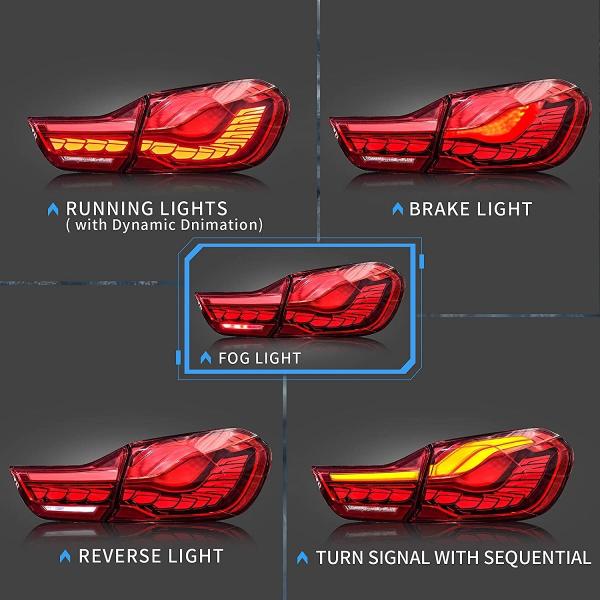 Voll LED Rückleuchten passend für BMW F32 F33 F36 F82 Bj. 2013-2021 rot OLED Technik