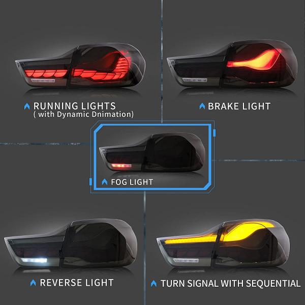 Voll LED Rückleuchten passend für BMW F32 F33 F36 F82 Bj. 2013-2021 smoke OLED Technik
