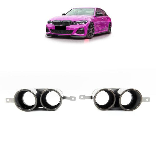 Auspuffblenden ESD Blenden Schwarz passt passend für BMW 3er G20 G21