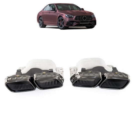Edelstahl Endrohre Auspuff Blende Auspuffblenden passend für Mercedes Benz W213 E-Klasse