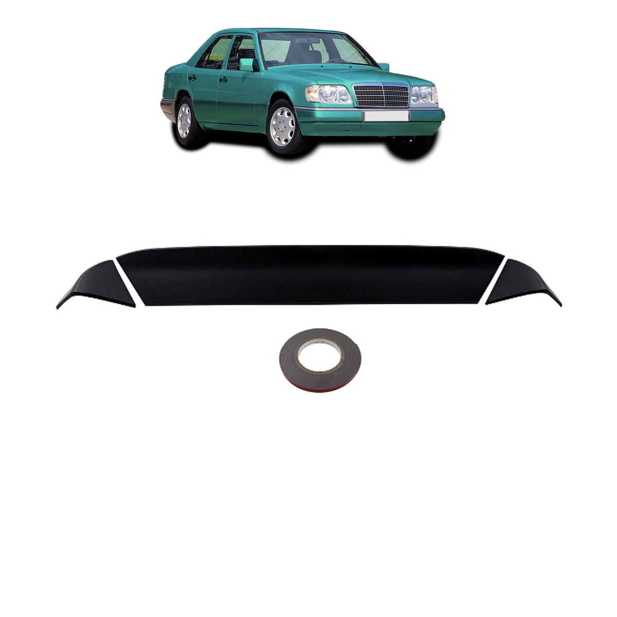 Heckspoiler Lackierbar passend für Mercedes-Benz E-Klasse W124 1985-1993 – Produktansicht