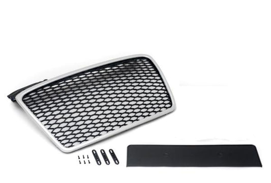 Kühlergrill schwarz Sport/silber mit Kennzeichenhalter passend für Audi A4 B7