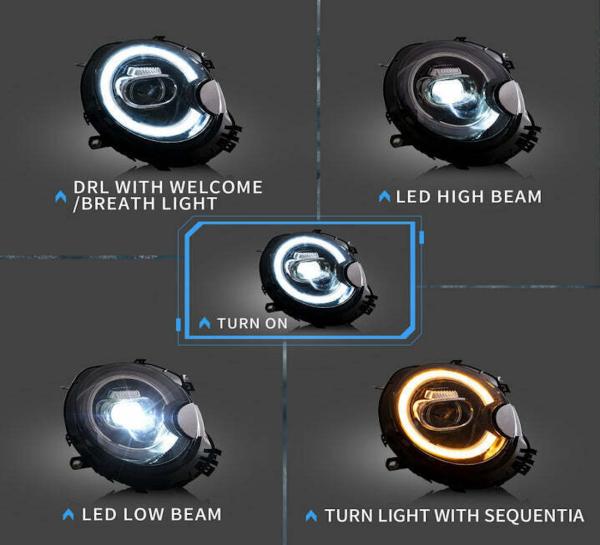 VOLL LED-Scheinwerfer & Rückleuchten passend für Mini Cooper R55 R56 R57 R58 R59 2007-13