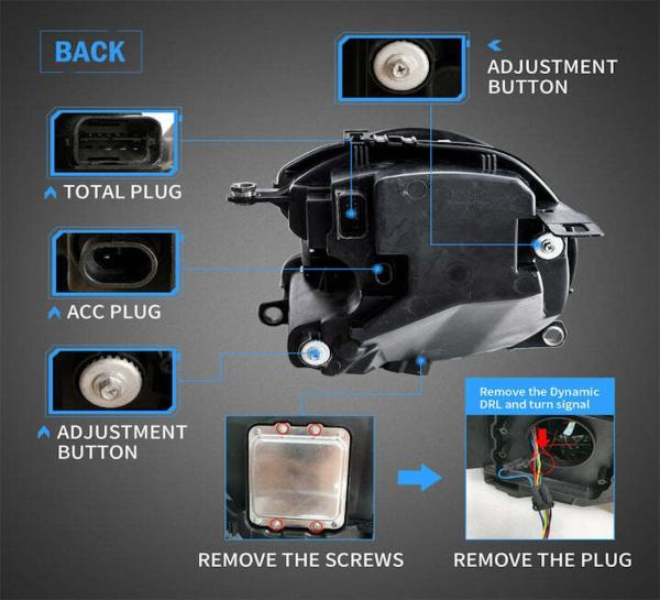VOLL LED-Scheinwerfer & Rückleuchten passend für Mini Cooper R55 R56 R57 R58 R59 2007-13