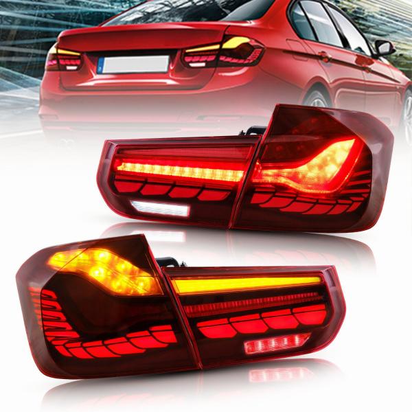 Voll LED Rückleuchten passend für BMW 3er F30 F35 F80 2011 - 2019 Rot in OLED Technik
