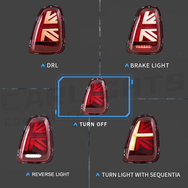 Voll LED Rückleuchten passend für Mini Cooper R56 R57 R58 R59 2011-2014 Rot