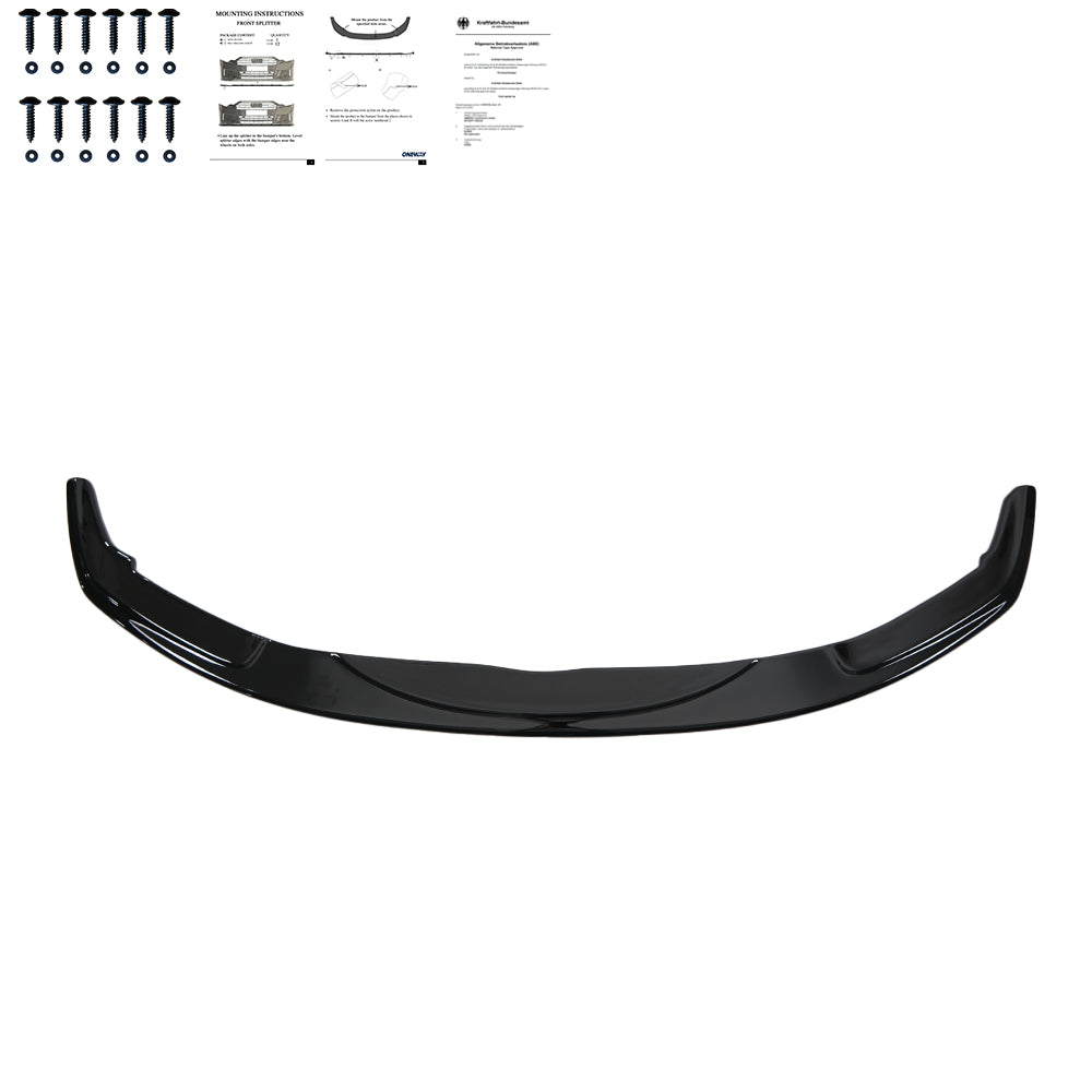 Frontsplitter schwarz glänzend passend für BMW 5er F10/F11 M-Paket 2011-2016 Version 3 – Ansicht 1