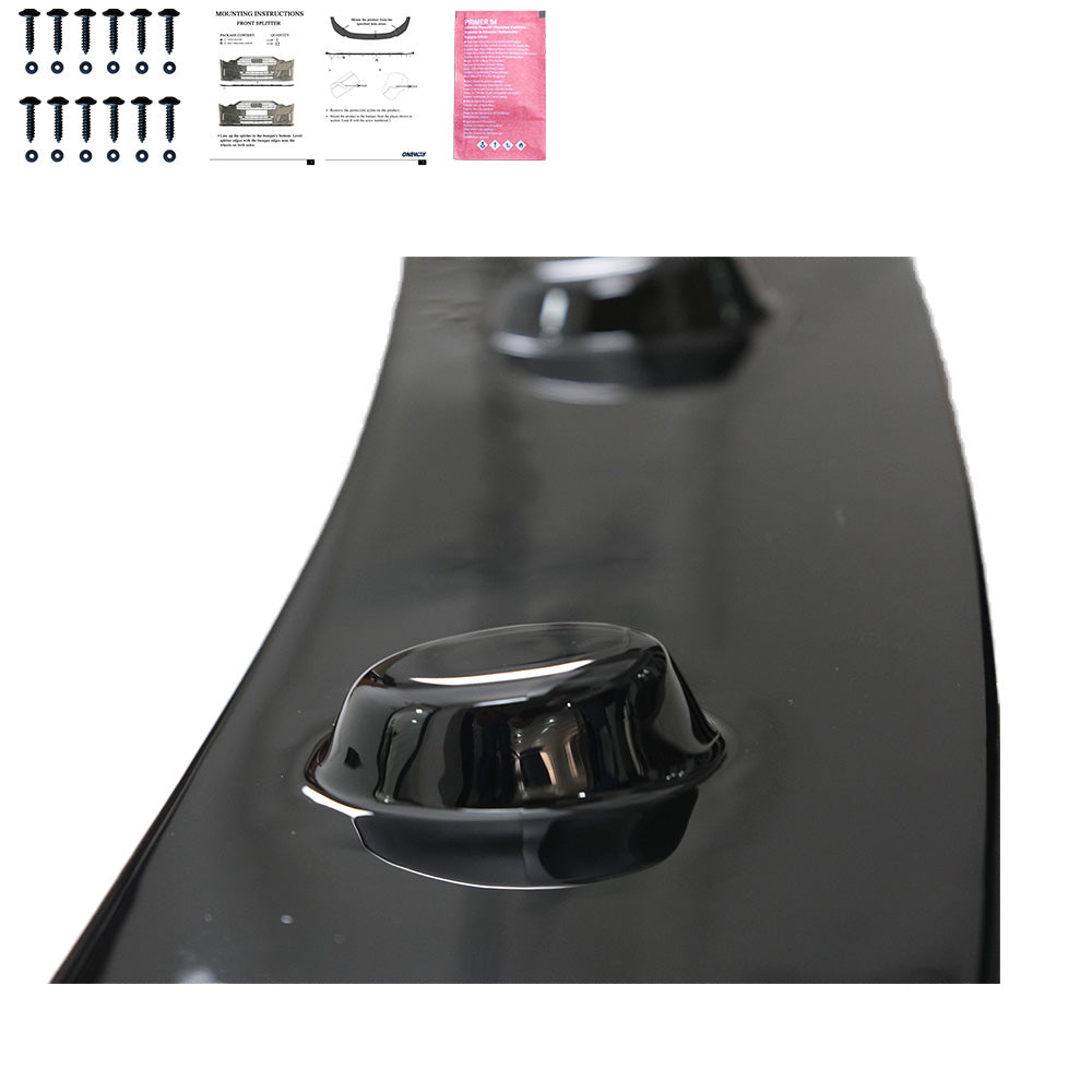 Frontspoiler-Flaps schwarz glänzend passend für BMW 5er F10/F11 M-Paket 2011-2016 Frontsplitter w / Flaps – Ansicht 3