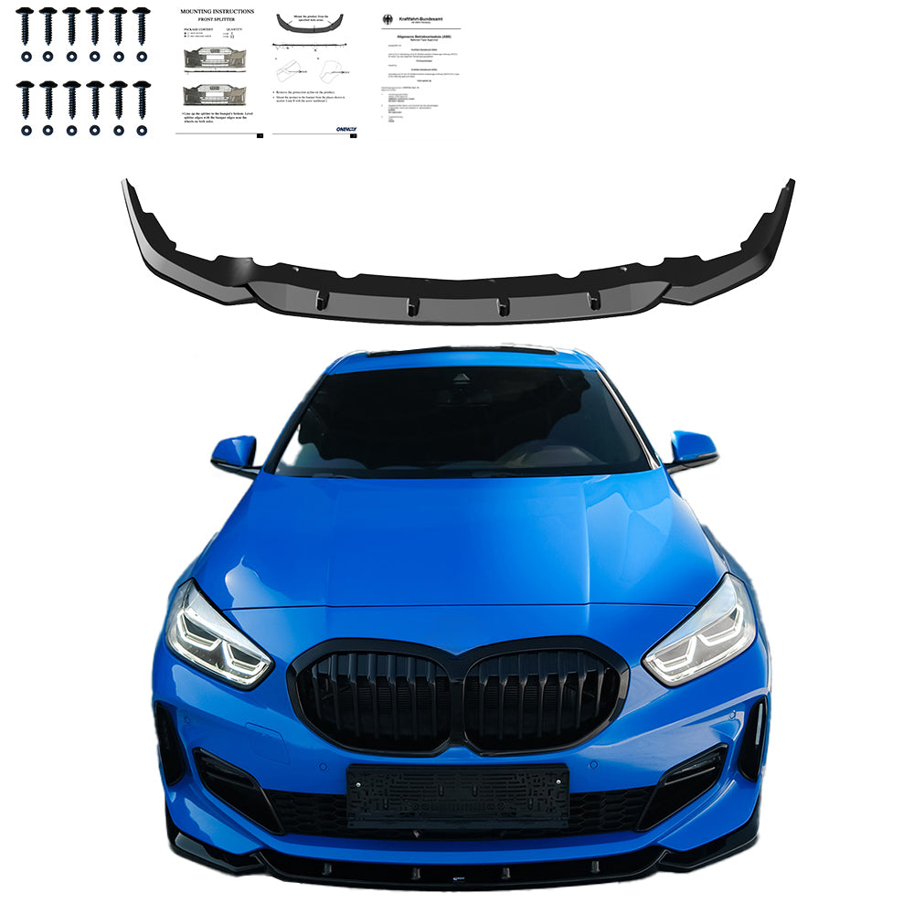 Frontsplitter schwarz glänzend passend für BMW 1er F40 M-Paket / M135i 2019+ – Ansicht 6
