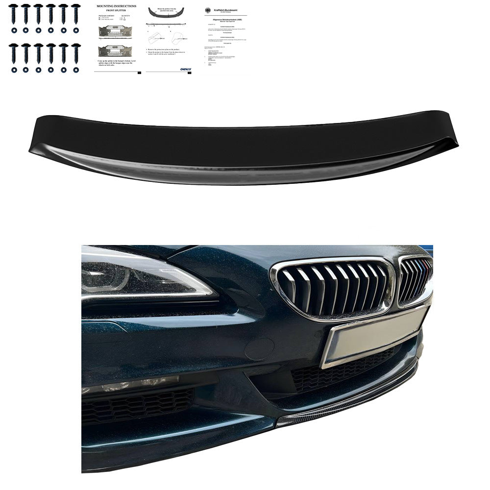 Frontsplitter schwarz glänzend passend für BMW 6er F06/F12/F13 Facelift M-Paket 2013-2018 Version 2 – Ansicht 1