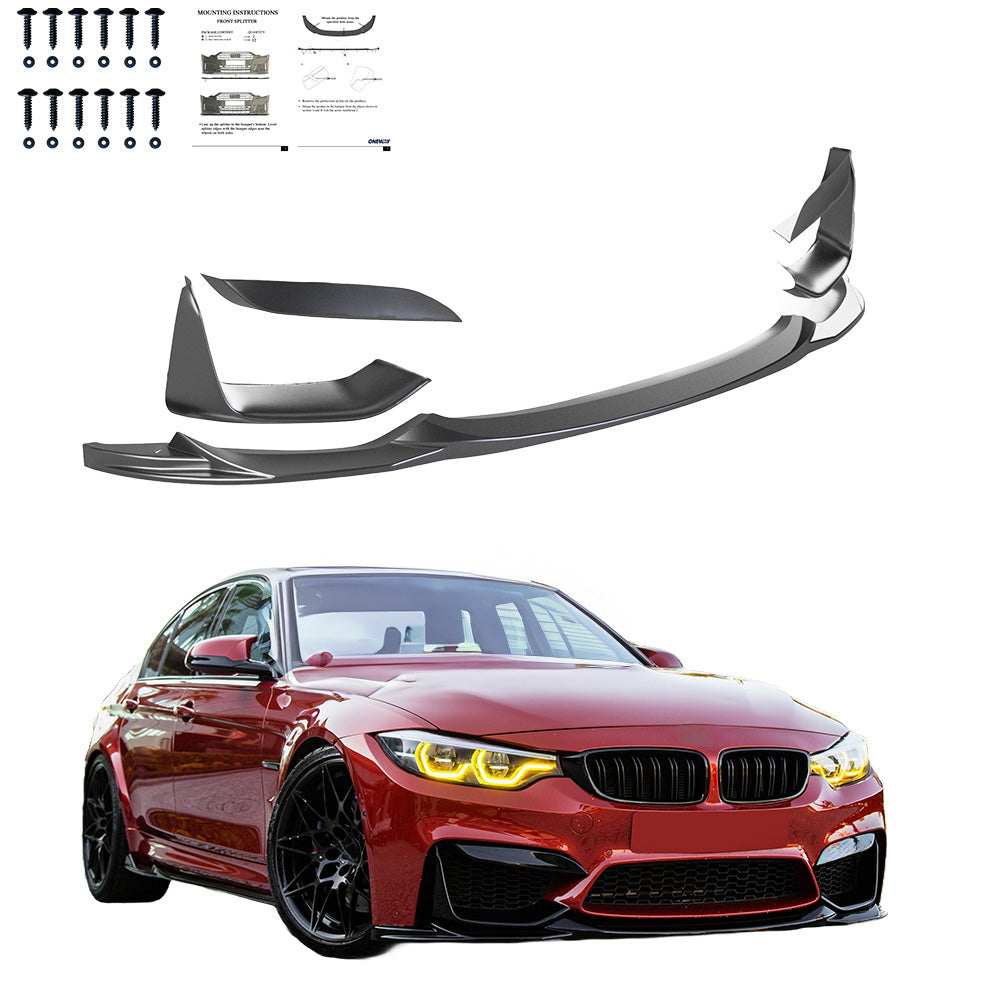 Frontspoiler-Flaps schwarz glänzend passend für BMW M4 F82 / M3 F80 2014-2021 mit Front Flaps – Ansicht 2