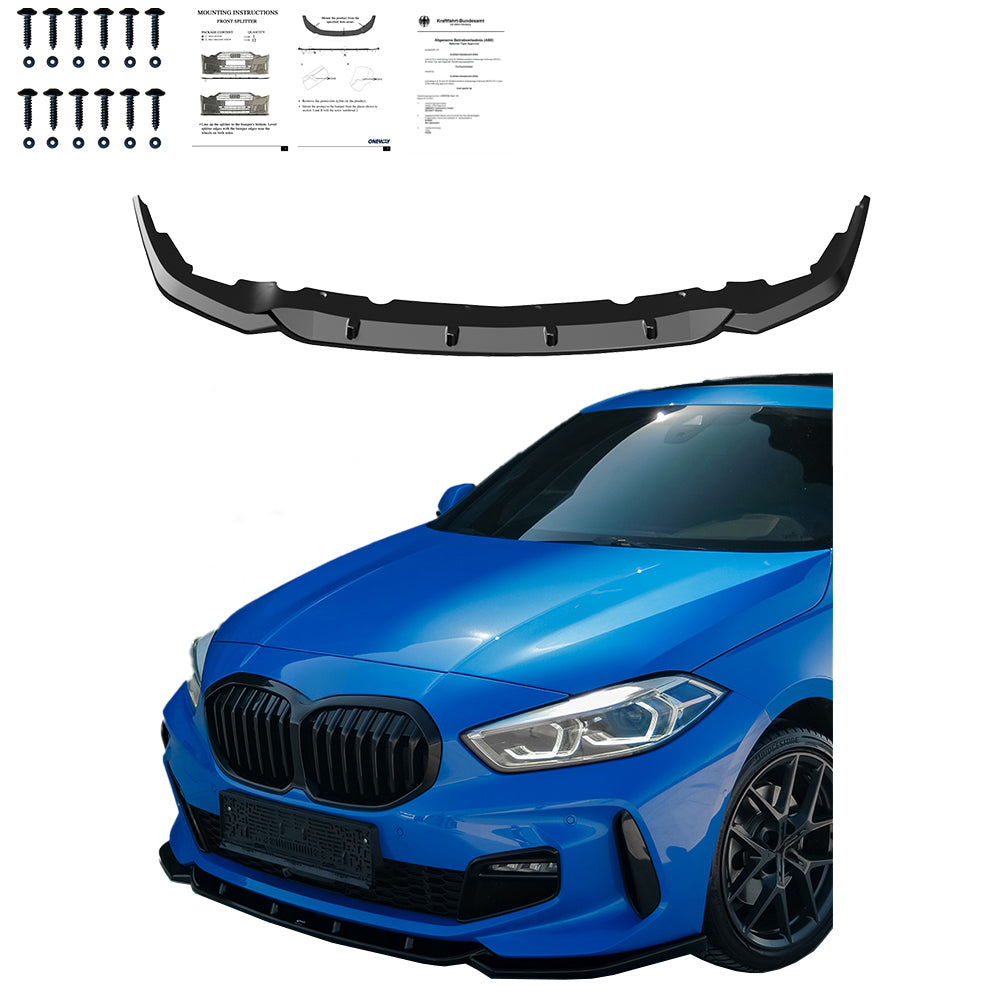 Frontsplitter schwarz glänzend passend für BMW 1er F40 M-Paket / M135i 2019+ – Ansicht 7