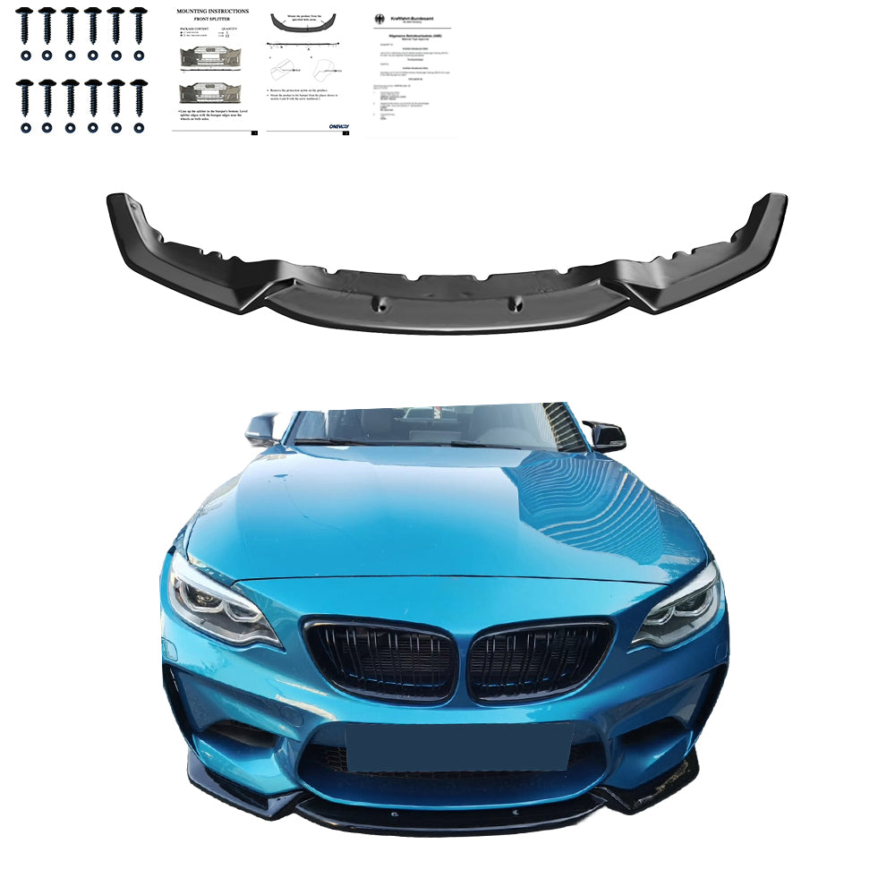 Frontsplitter schwarz glänzend passend für BMW M2 F87 2016-2020 – Ansicht 1