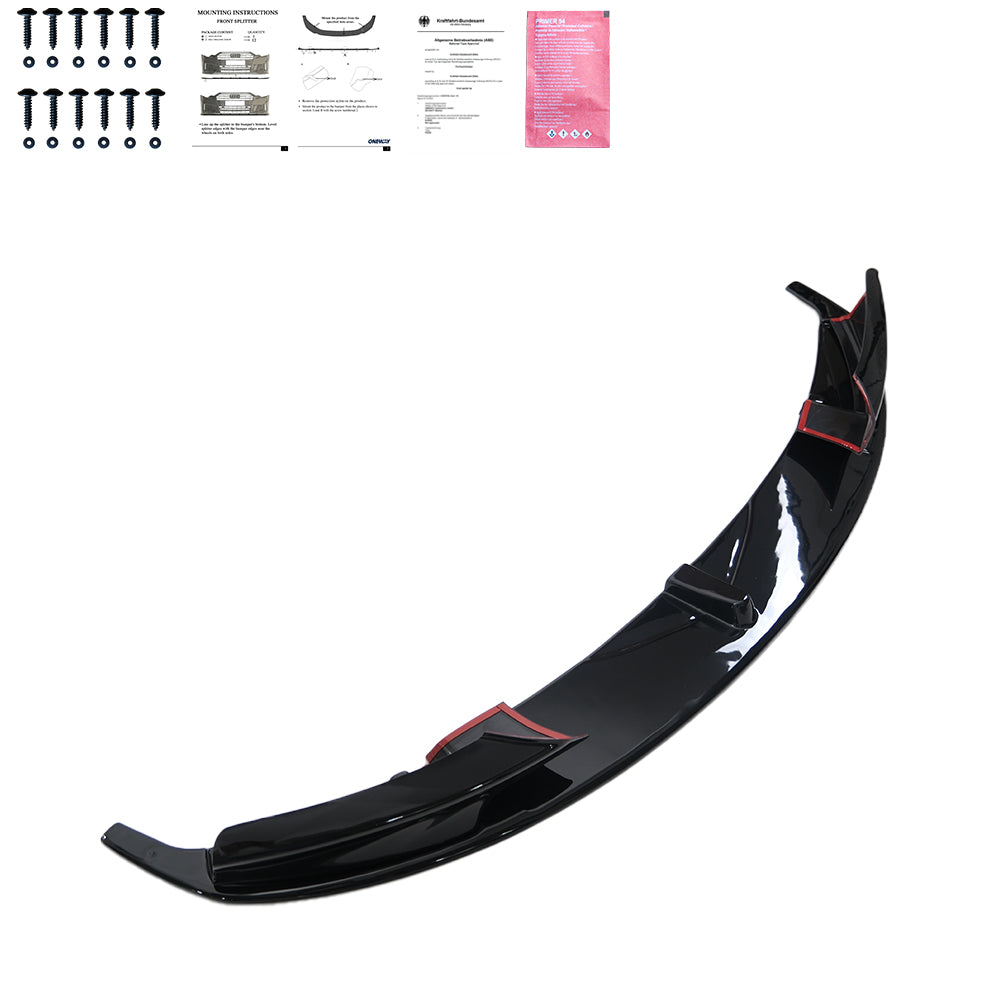 Frontspoiler-Flaps schwarz glänzend passend für BMW 3er F30 M-Paket 2012-2019 w / Flaps – Ansicht 6
