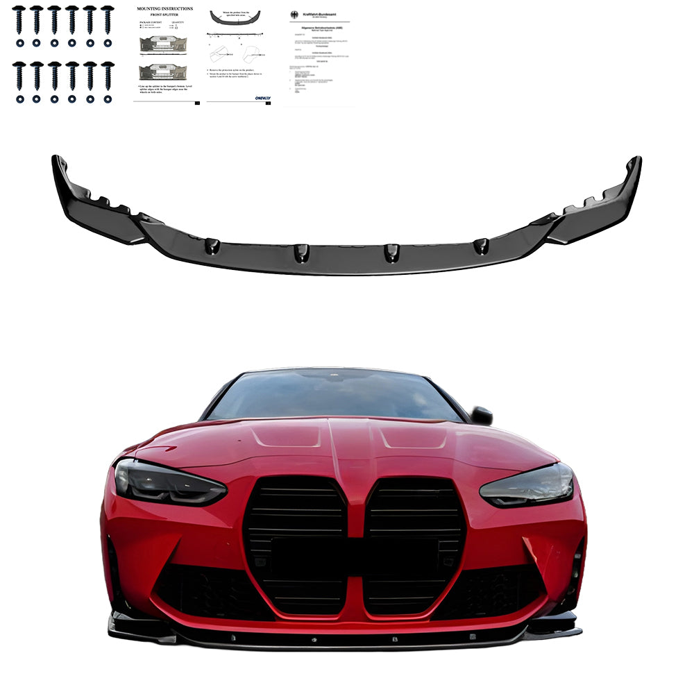 Frontsplitter schwarz glänzend passend für BMW M4 G82 / M3 G80 2021+ – Ansicht 1