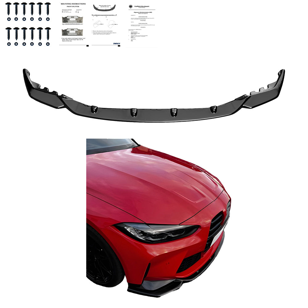 Frontsplitter schwarz glänzend passend für BMW M4 G82 / M3 G80 2021+ – Ansicht 2