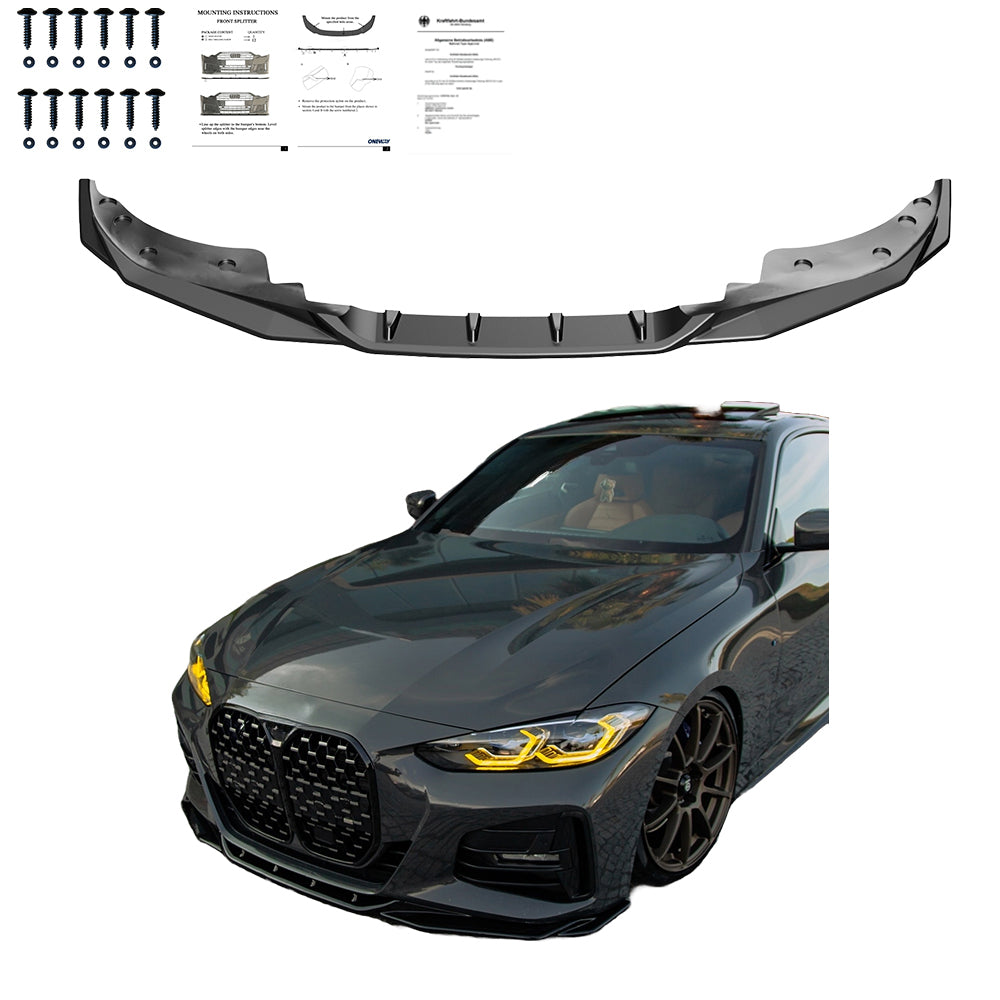 Frontsplitter schwarz glänzend passend für BMW 4er G22 M-Paket / M440i 2020+ – Ansicht 2
