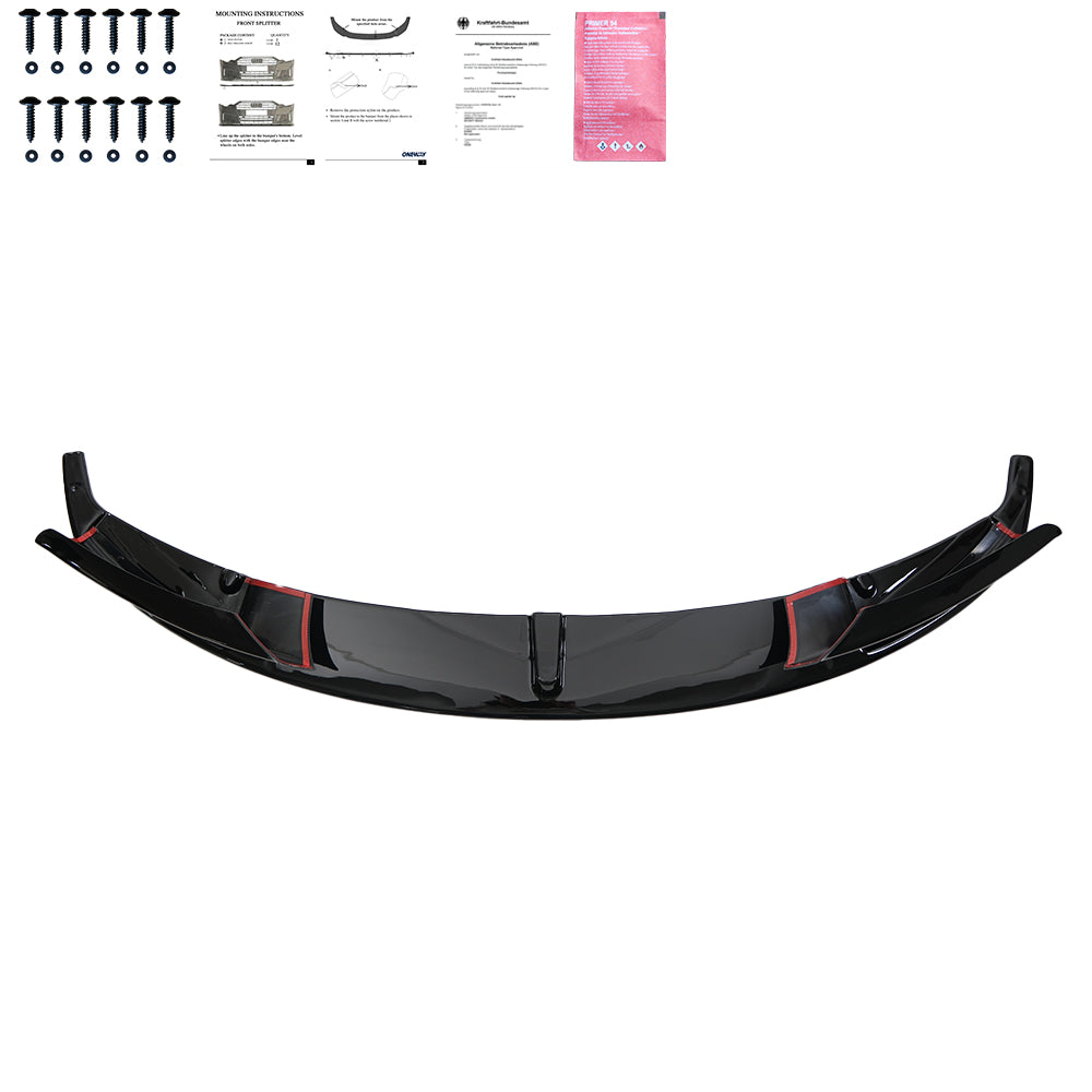 Frontspoiler-Flaps schwarz glänzend passend für BMW 3er F30 M-Paket 2012-2019 w / Flaps – Ansicht 5