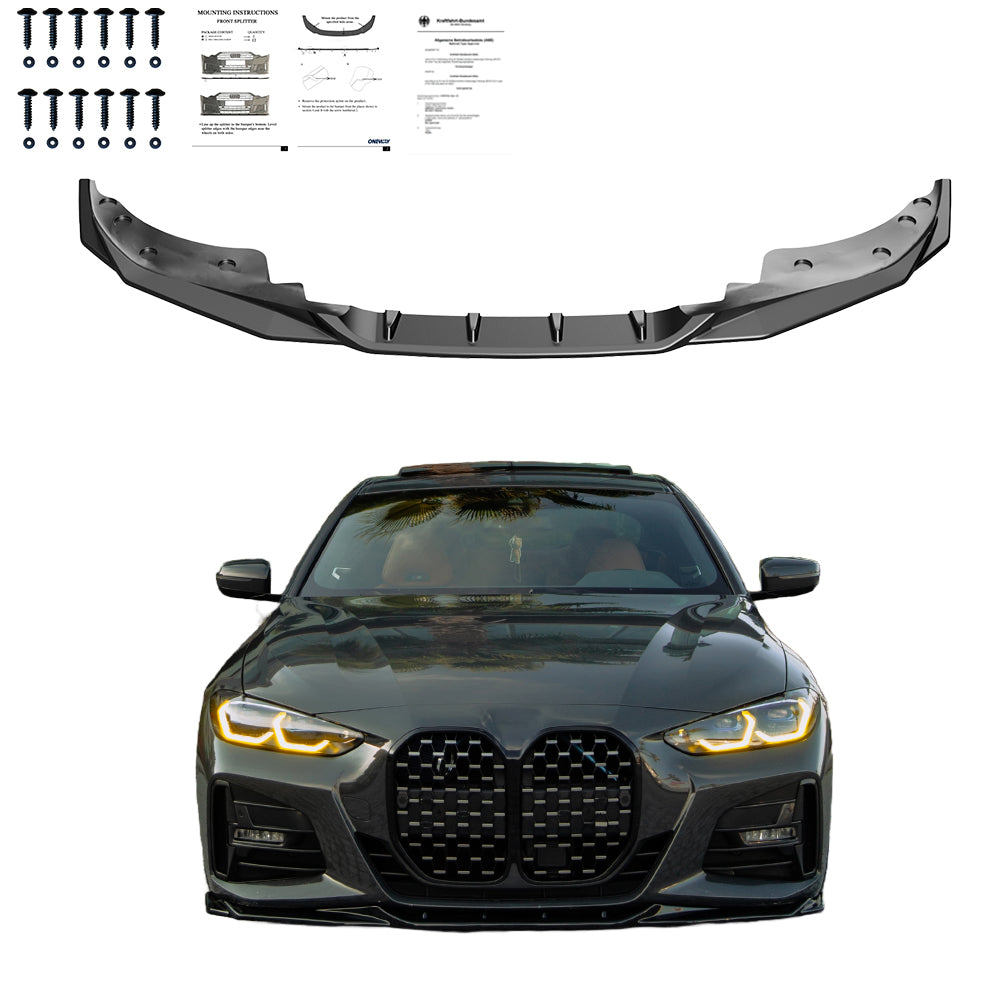 Frontsplitter schwarz glänzend passend für BMW 4er G22 M-Paket / M440i 2020+ – Ansicht 1