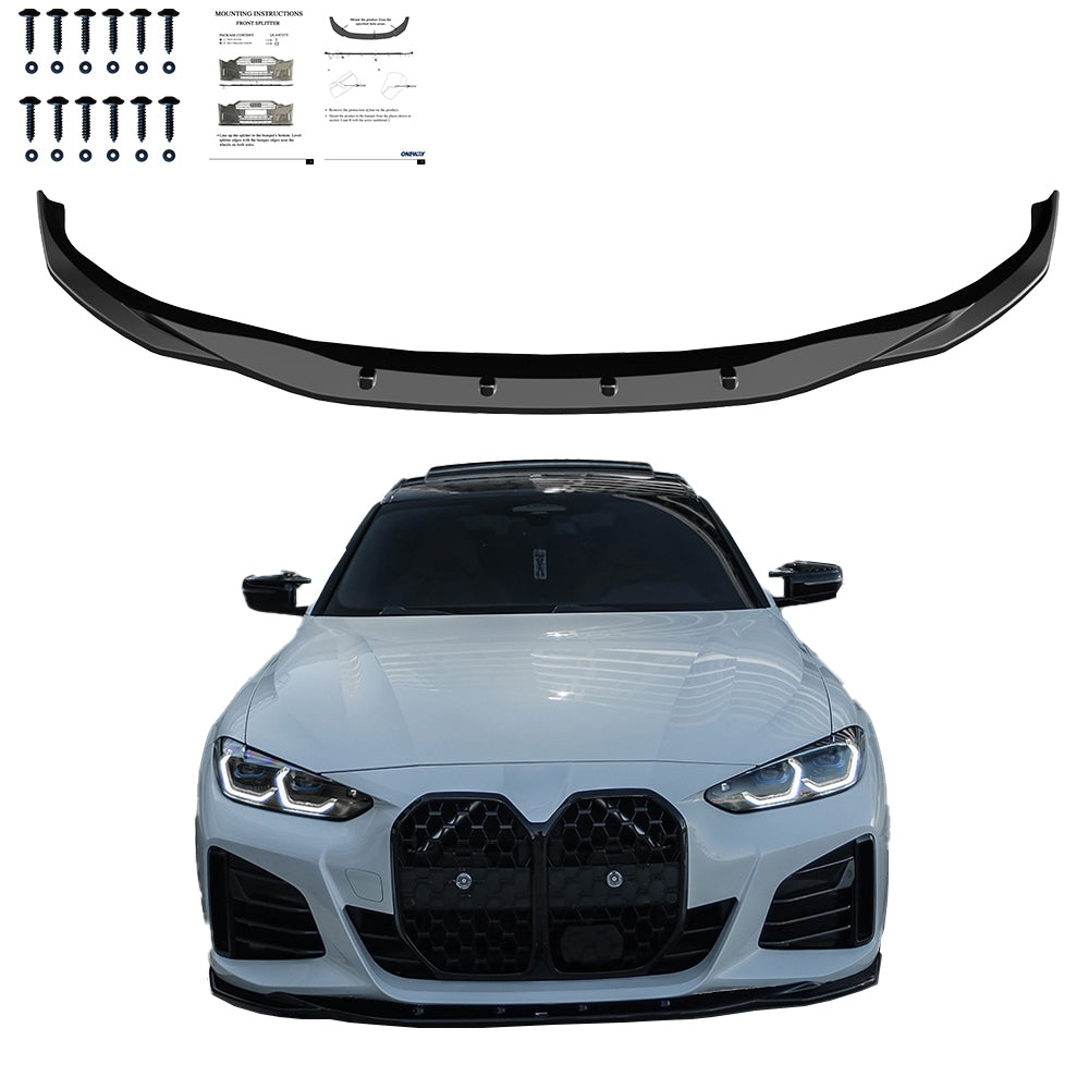 Frontsplitter schwarz glänzend passend für BMW i4 M-Paket G26 2021+ – Ansicht 1