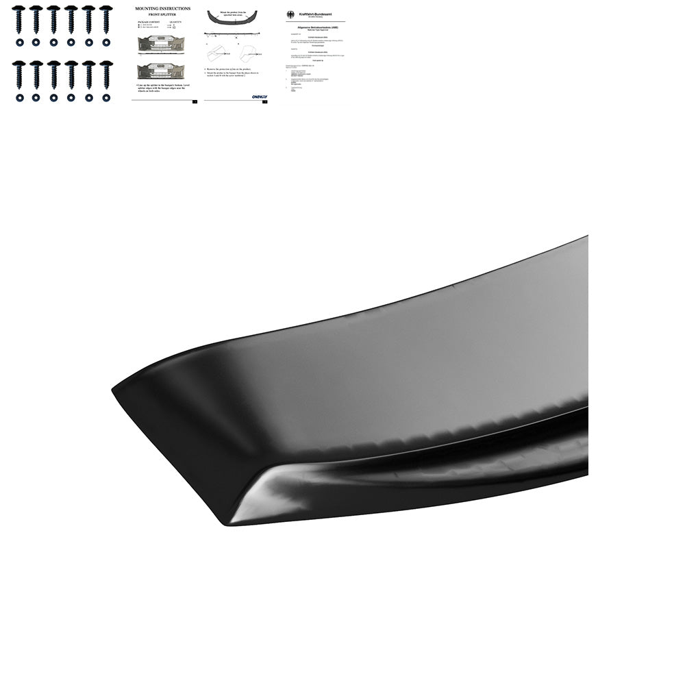 Frontsplitter schwarz glänzend passend für BMW 6er F06/F12/F13 Facelift M-Paket 2013-2018 Version 2 – Ansicht 4