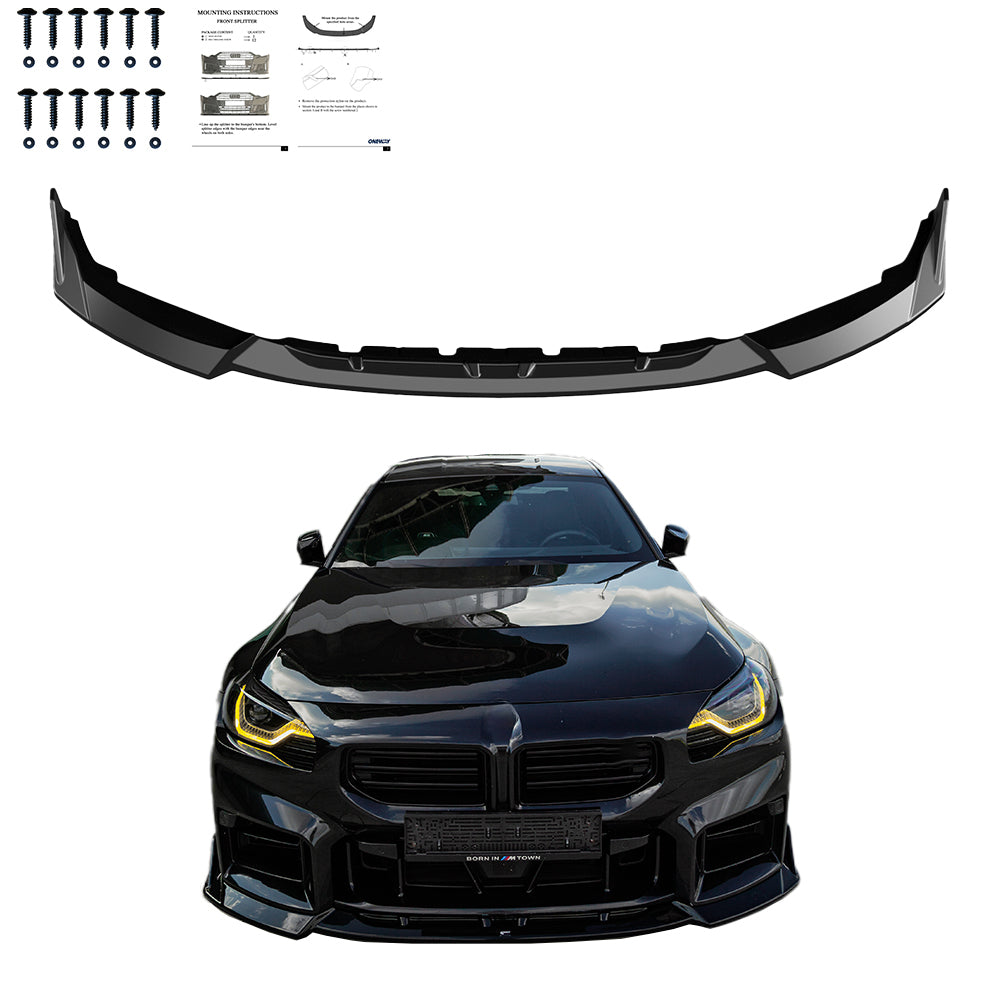 Frontsplitter schwarz glänzend passend für BMW M2 G87 2023+ – Ansicht 1