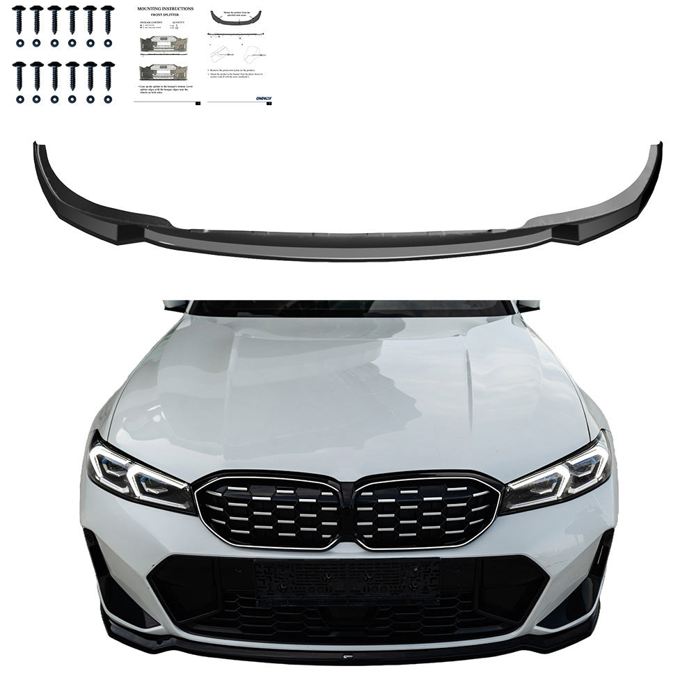 Frontsplitter schwarz glänzend passend für BMW 3er G20/G21 /M340i M-Paket Facelift 2022+ – Ansicht 1
