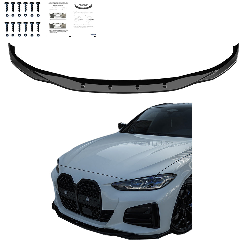 Frontsplitter schwarz glänzend passend für BMW i4 M-Paket G26 2021+ – Ansicht 2